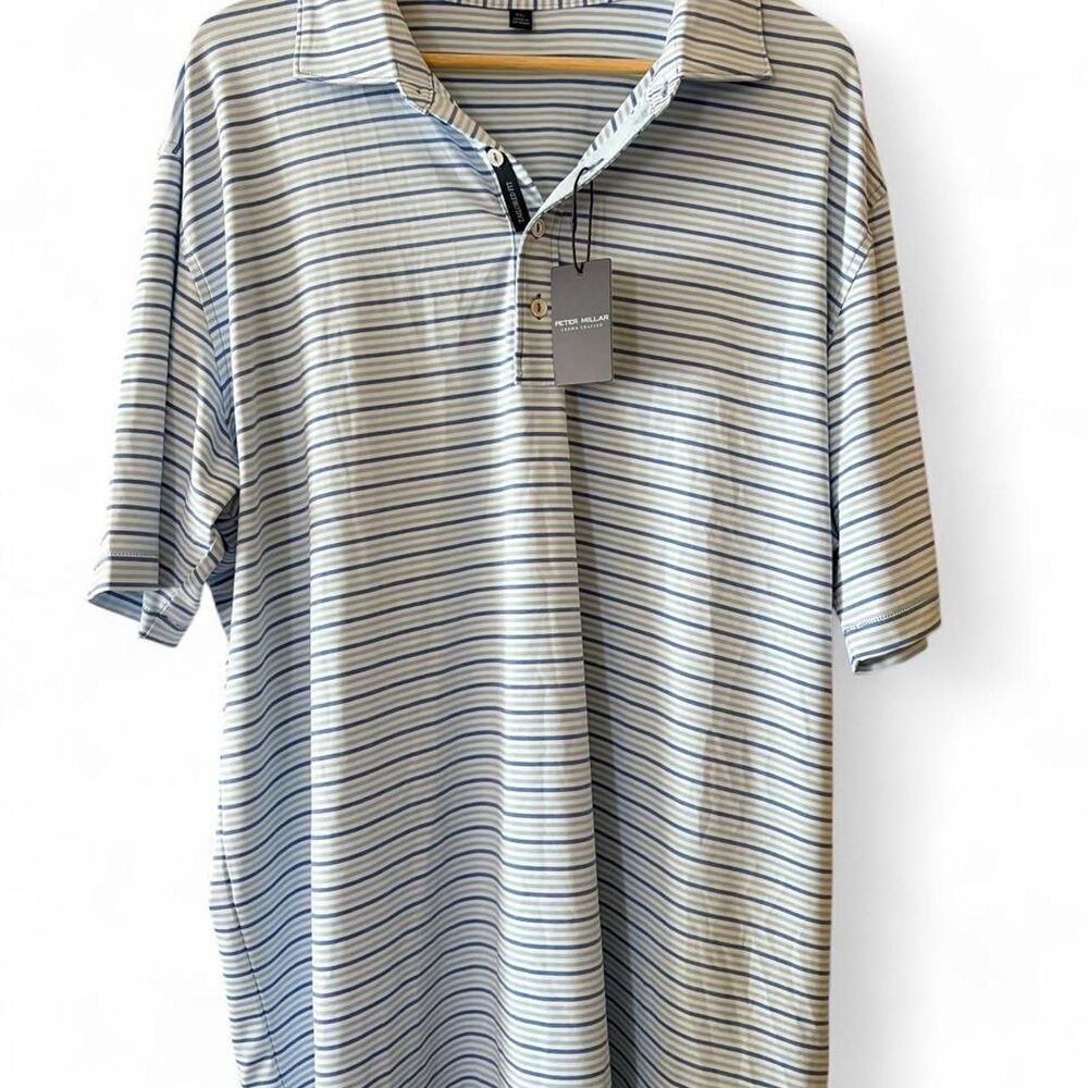 NWT Peter Millar Crown Crafted Striped Golf Polo Men's XXL